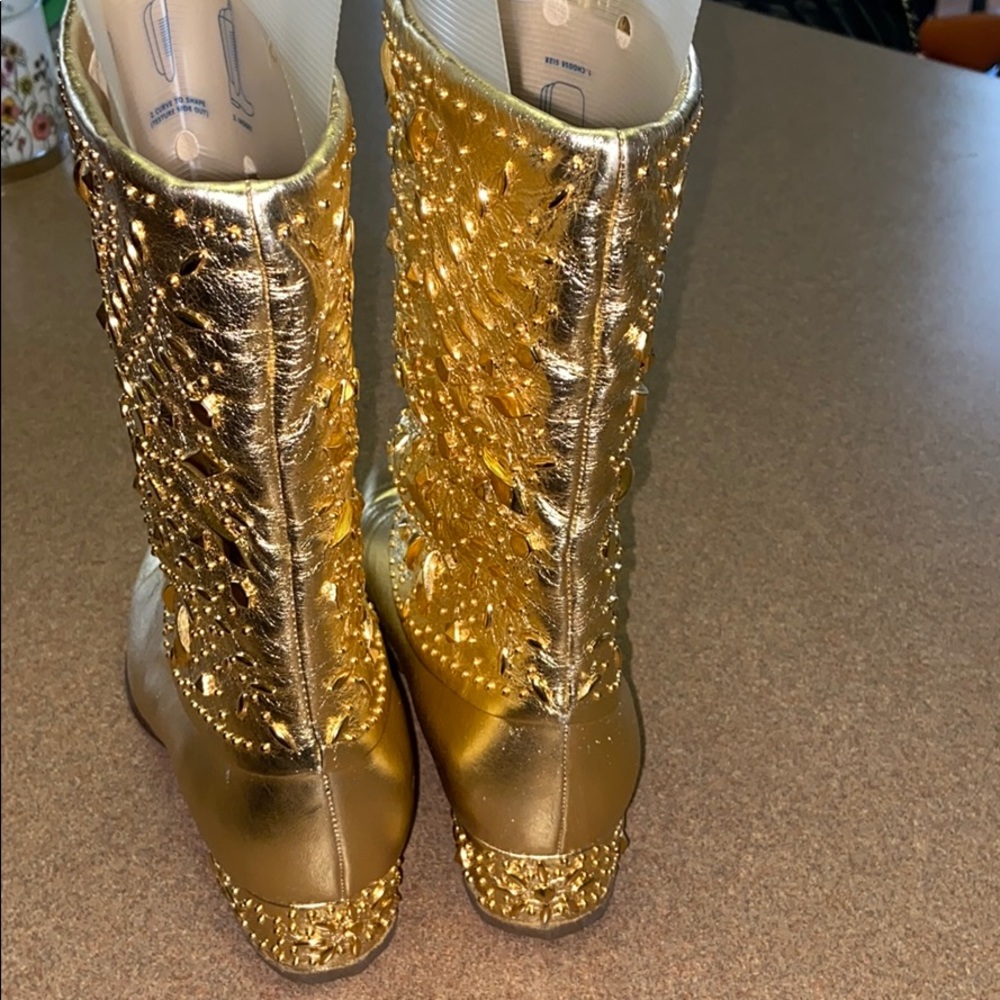 109. Fantasy Collection Vintage Moto Studded Boots sz 7 - Picture 4 of 14